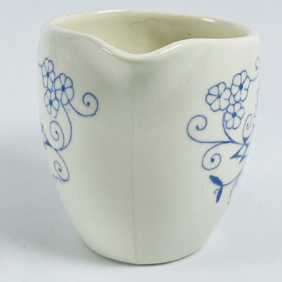 Vintage Stavangerflint Norway Ceramic Creamer Pitcher Flint Blue & White 2.75in - Picture 3 of 10